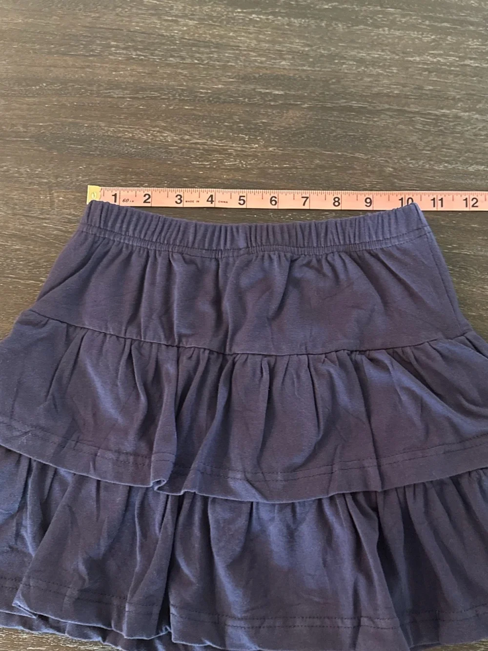 OFC Girls 7 Navy Ruffle Skort